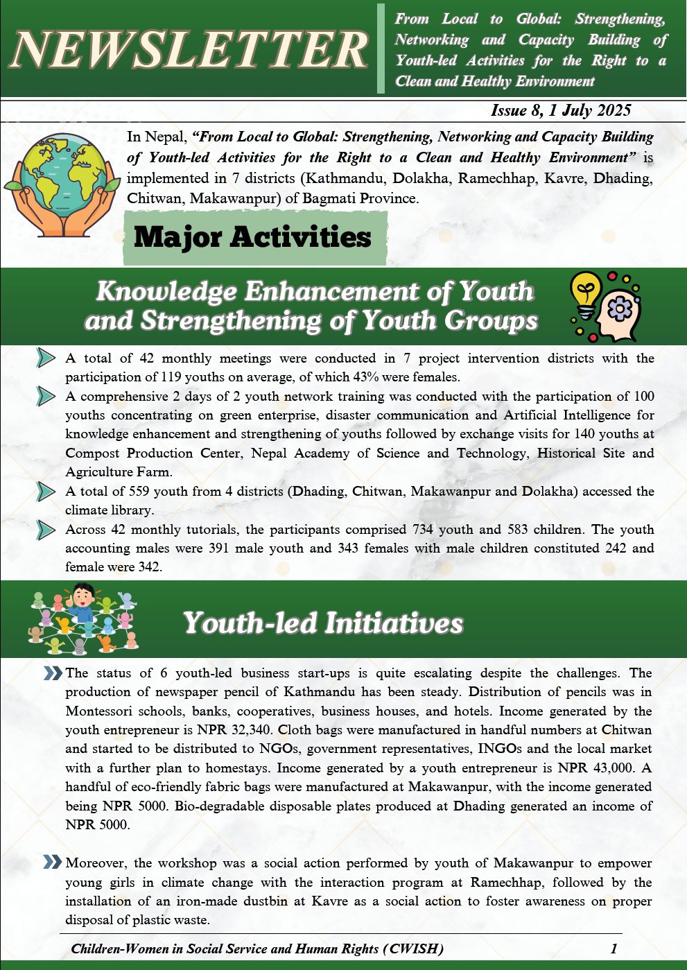 Newsletter on Environment and Climate Initiatives